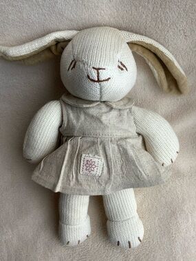 MiYim Simply Organic Knit Bunny Rabbit Stuffed Animal Toy in Dress READ